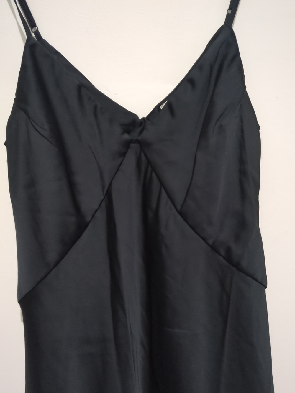 Black Slip Maxi Dress with Spaghetti Straps - Picture 3 of 4